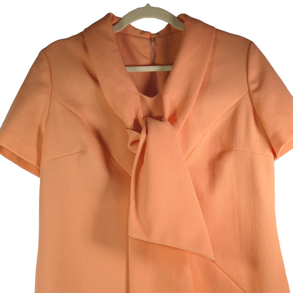 Vintage Wilshire of Boston Dress Womens Large Orange Large Bow Union Made Career - Picture 6 of 9